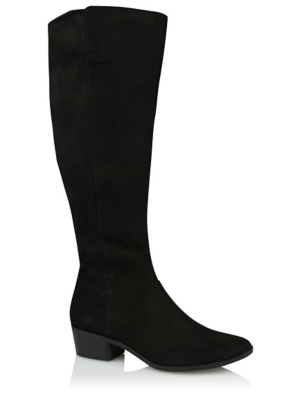 Black Knee High Heeled Boots | Women 