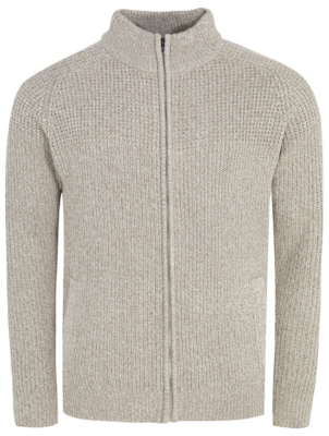 mens chunky knit zip up cardigan