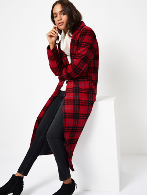 red checked coat