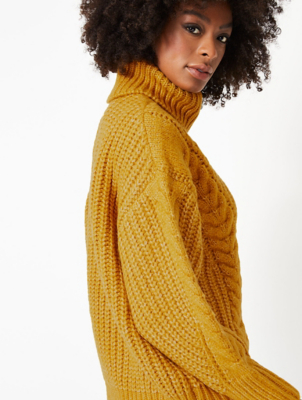 chunky knit roll neck jumper