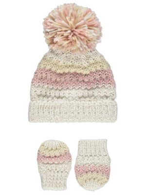 baby bobble hat and mittens