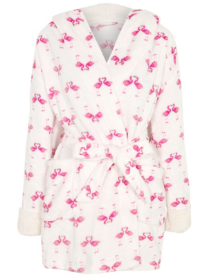 girls flamingo dressing gown