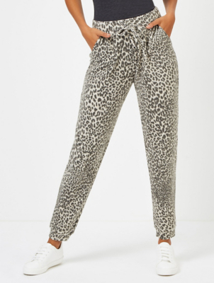 grey leopard print joggers