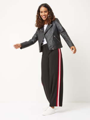 wide trousers with side stripe