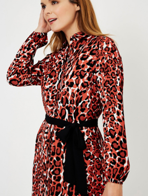 asda red leopard print dress