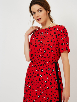 asda red leopard print dress