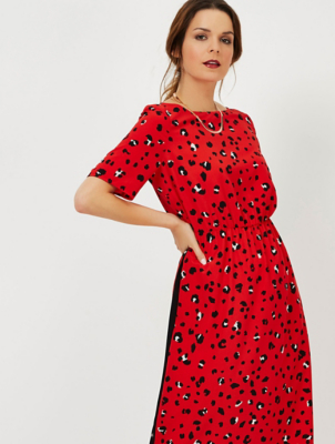 asda red leopard print dress