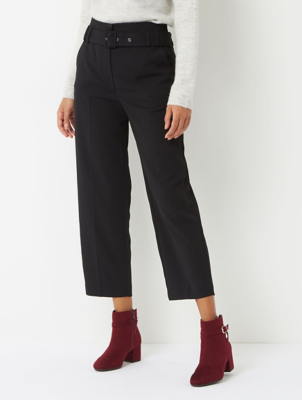 smart black cropped trousers