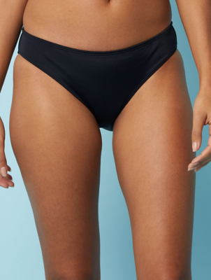 high leg black swim bottoms