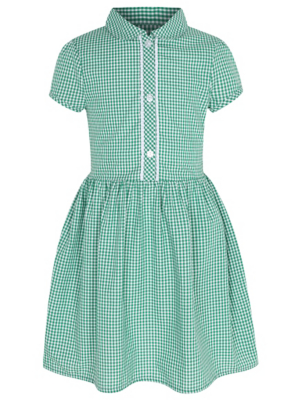 green check school summer dresses