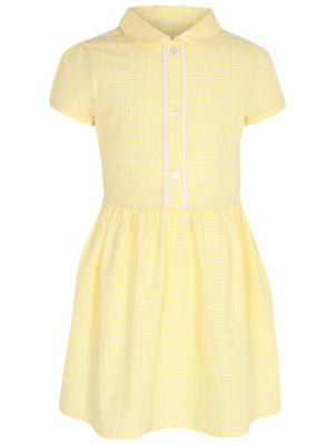 Girls Yellow Gingham School Dress | School | George At ASDA