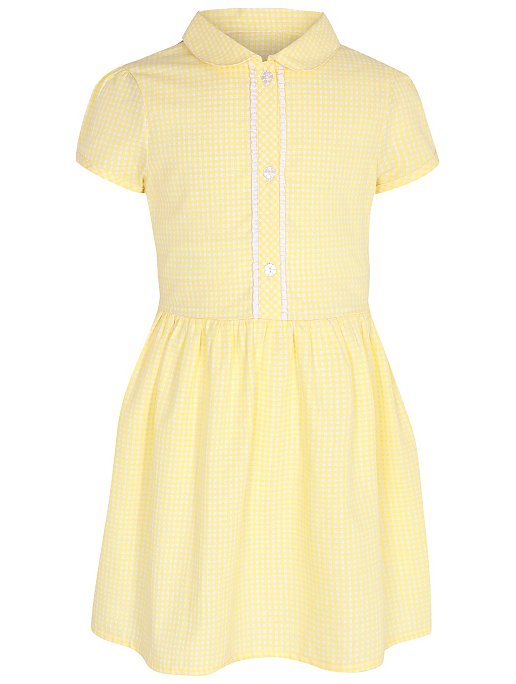 Girls Yellow Gingham School Dress | School | George at ASDA