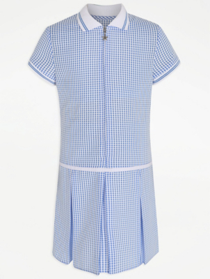 light blue gingham school dress