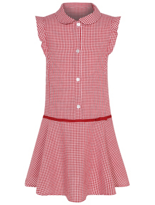 asda red gingham school dress