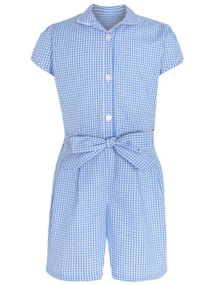 light blue gingham playsuit