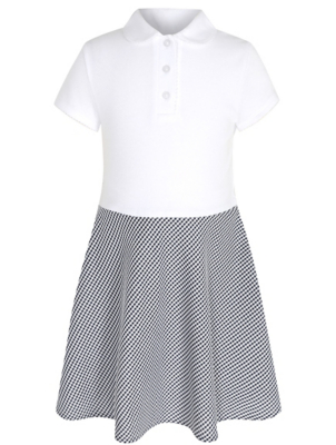 girls navy gingham school dress