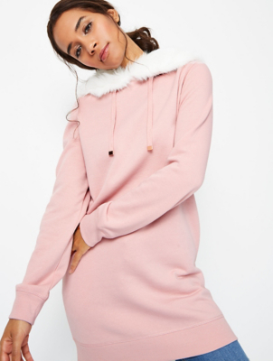 faux fur trim hoodie