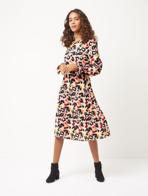 next pink animal print dress
