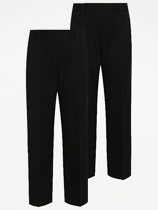 M&S Boys Black School Trousers Adjustable elasticated waist Age 4 short leg 