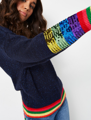 rainbow glitter jumper