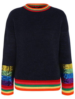 rainbow glitter jumper