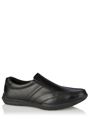 Black Leather Slip-on Shoes | Men 