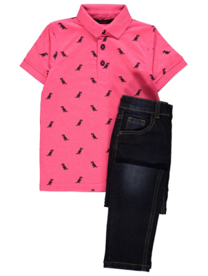 pink polo shirt outfit