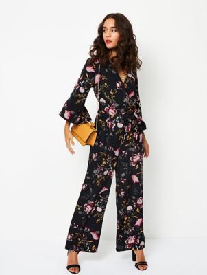 satin floral jumpsuit