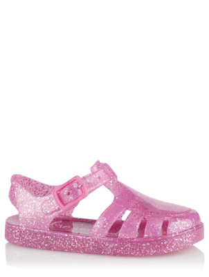 pink sparkly jelly shoes