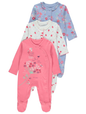 asda baby girl sleepsuits