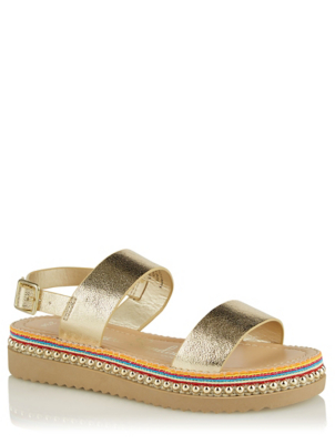 girls gold wedges