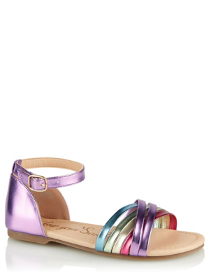 rainbow metallic sandals