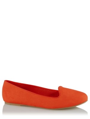 Red Faux-Suede Ballet Slipper Shoes 