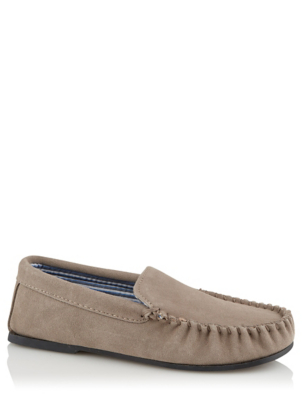 Light Brown Suede Moccasin Slippers 