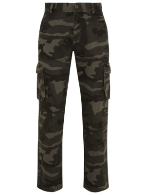 Khaki Camo Cargo Trousers | Men 