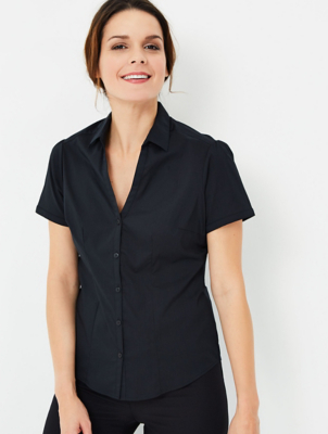 womens black polo shirt asda