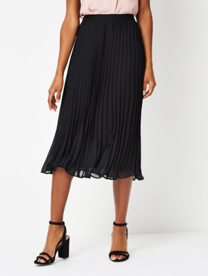 black pleated skirt asda