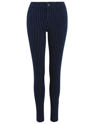 blue pinstripe jeans