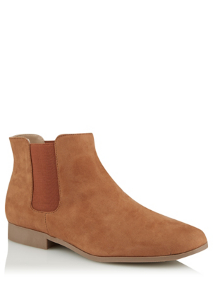 tan faux suede chelsea boots