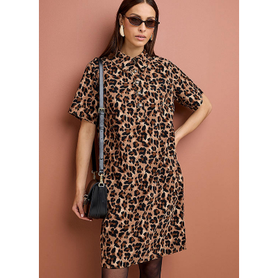 George 365 by Freemans Leopard Print Shirt Dress - Brown
