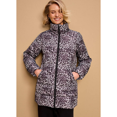 George 365 by Freemans Leopard Print Puffer Jacket - Brown