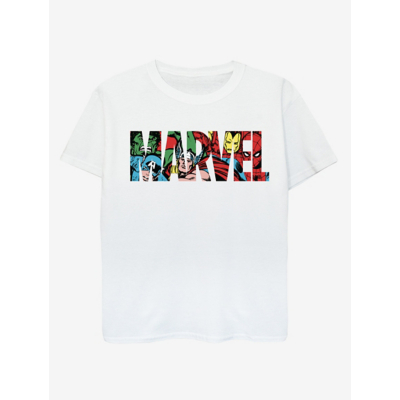 George NW2 Marvel Logo Character Infill Kids WhiteT-Shirt