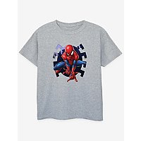 Spider-Man Emblem Logo Grey Printed Unisex T-Shirt | Collections | George at ASDA