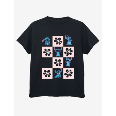 George NW2 Disney Lilo & Stitch Checker Kids Black T-Shirt