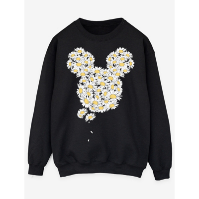 Mickey Mouse Women's Chamomile Head Sweatshirt in Black | Size: 5XL