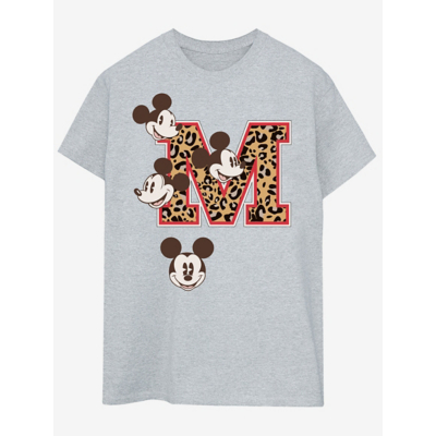 Mickey Mouse Women's M Faces Cotton Boyfriend T-Shirt in Grey | Size: 5XL