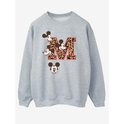 Disney Women's Mickey Mouse M Faces Sweatshirt in Grey | Size: Medium