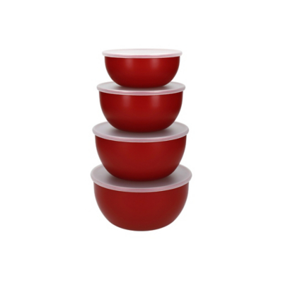 George KitchenAid Red 4pc Meal Prep Bowls Set with Lids - Red