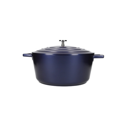 Masterclass Large 5 Litre Casserole Dish With Lid - Metallic Blue, Blue