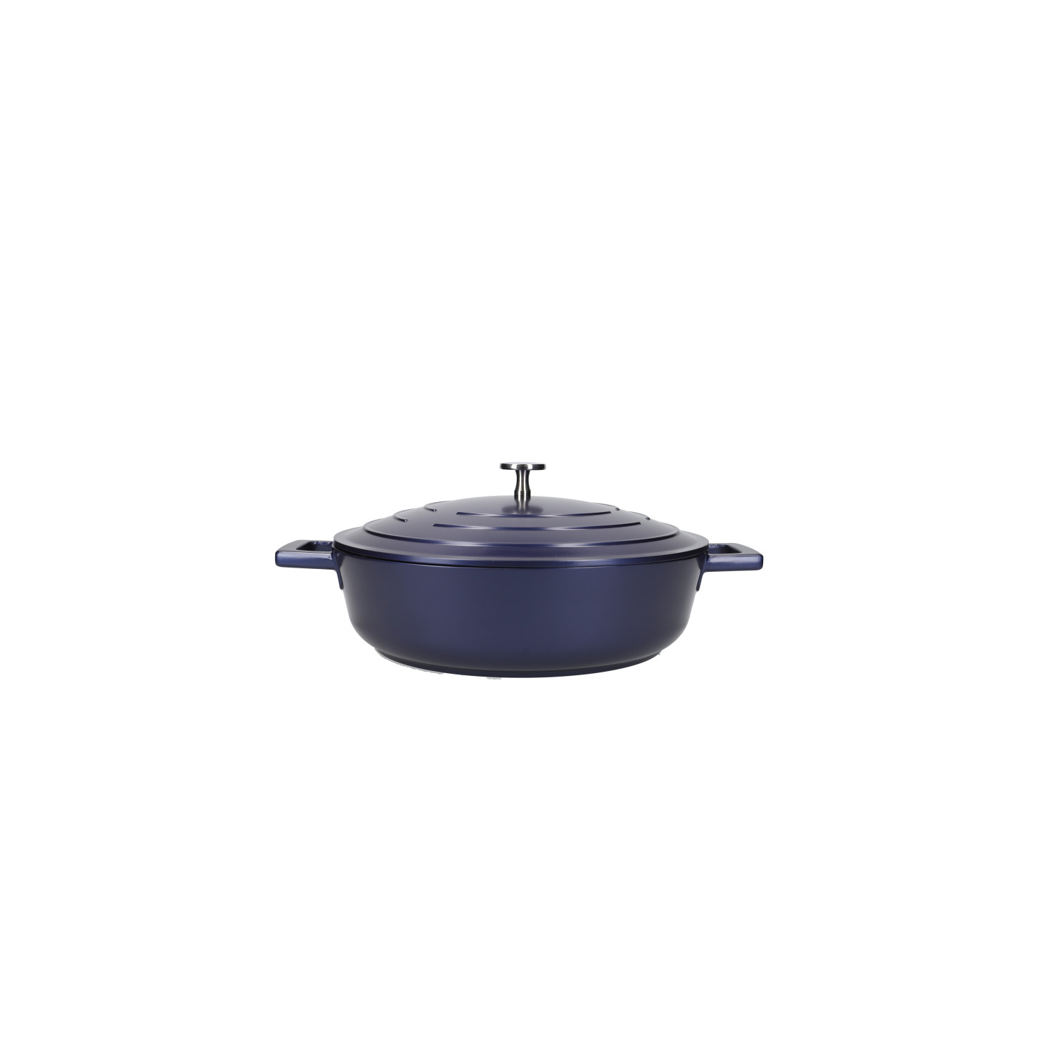 Rackhams Blue Shallow 4 Litre Casserole Dish With Lid - Metallic - Aluminium - Casserole Dish - Image 6